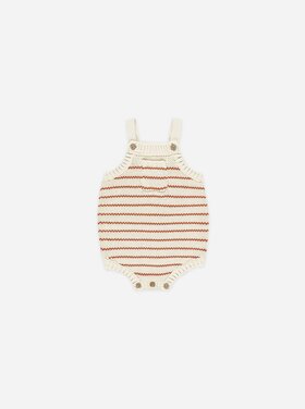 Rylee + Cru Inc. ASHTON KNIT ROMPER || POPPY STRIPE