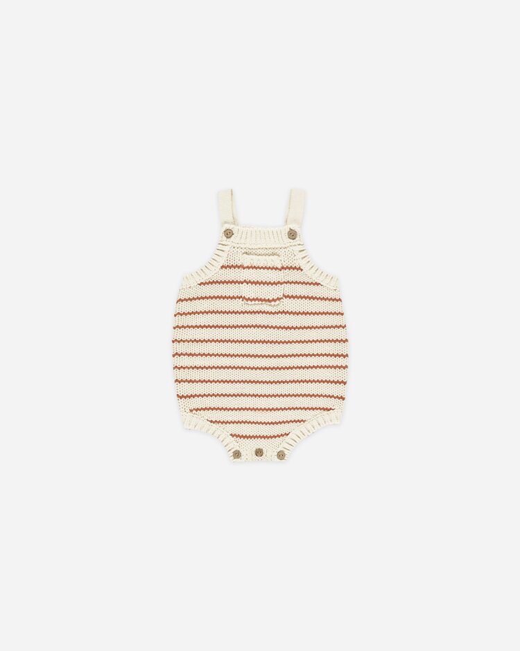 Rylee + Cru Inc. ASHTON KNIT ROMPER || POPPY STRIPE
