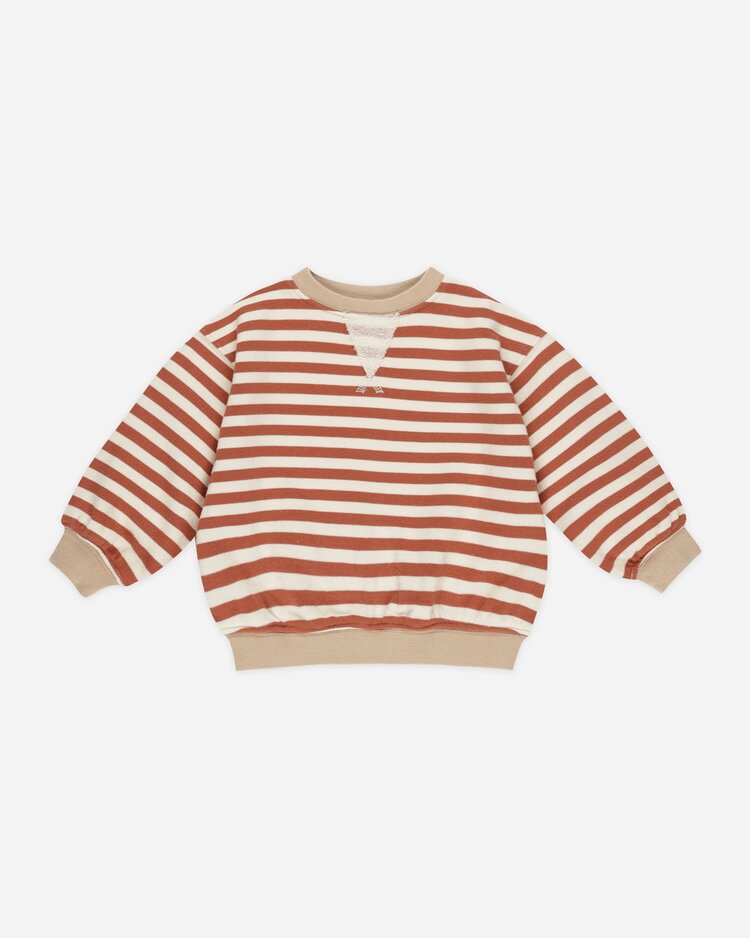 Rylee + Cru Inc. OVERSIZED CREW || POPPY STRIPE