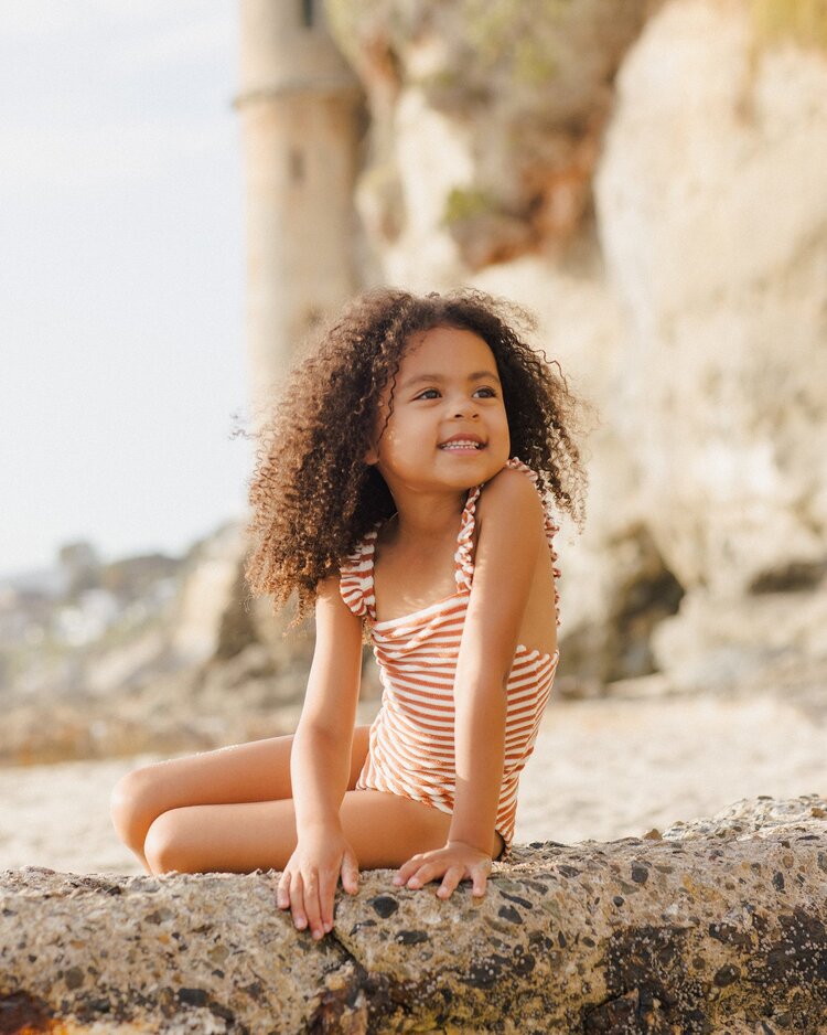 Rylee + Cru Inc. POSITANO ONE-PIECE || POPPY STRIPE