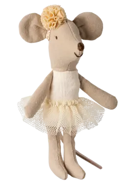 Maileg Ballerina Mouse Little Sister Off White