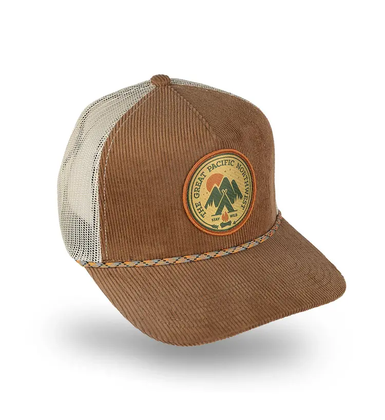The Great PNW Campout 5 Panel Cord Trucker Hat