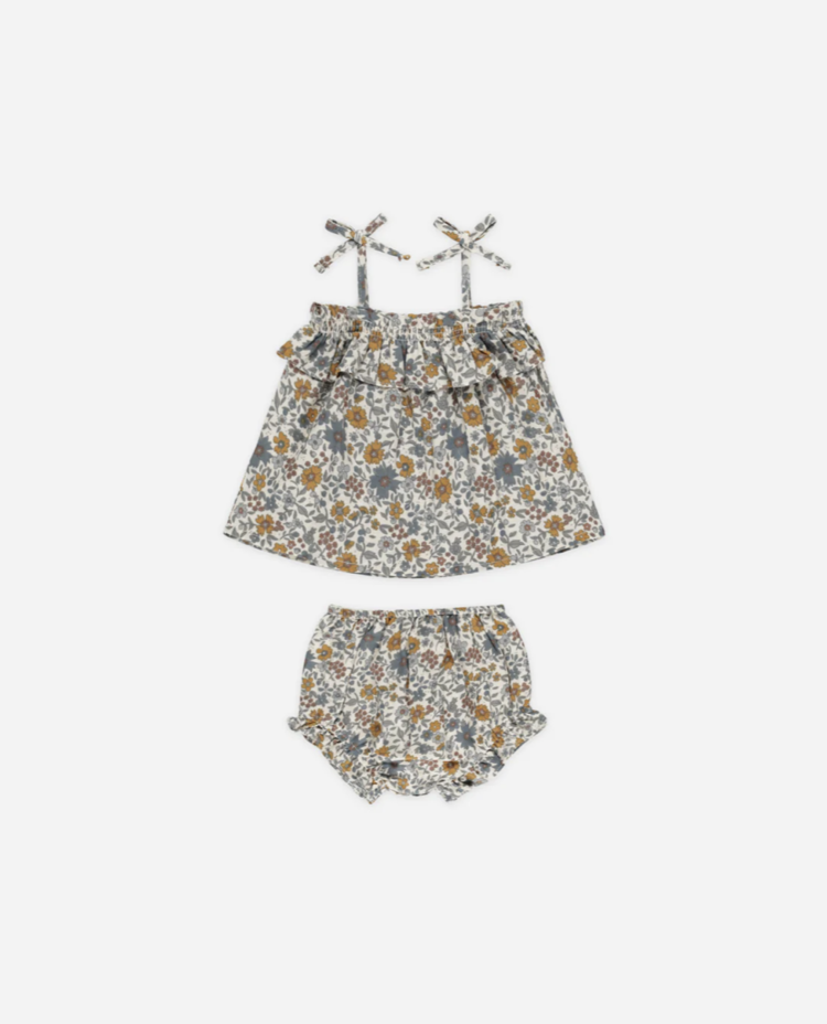 Rylee + Cru Inc. RUFFLE TUBE TOP SET || GARDENIA