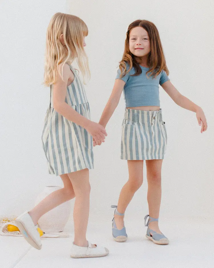 Rylee + Cru Inc. DENIM MINI SKIRT || OCEAN STRIPE