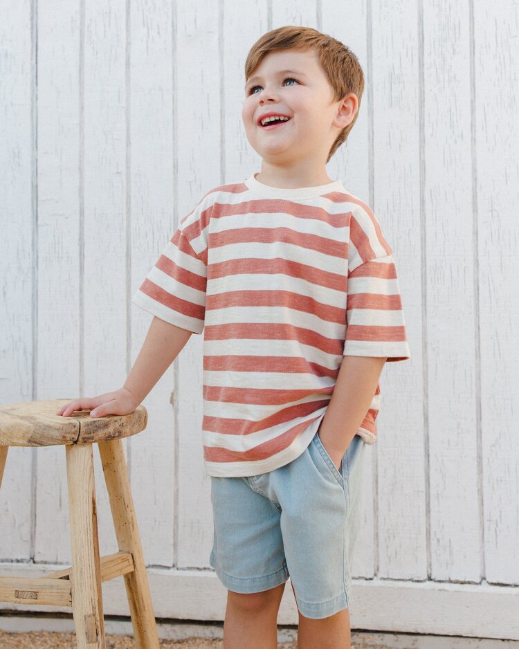 Rylee + Cru Inc. RELAXED TEE || POPPY STRIPE