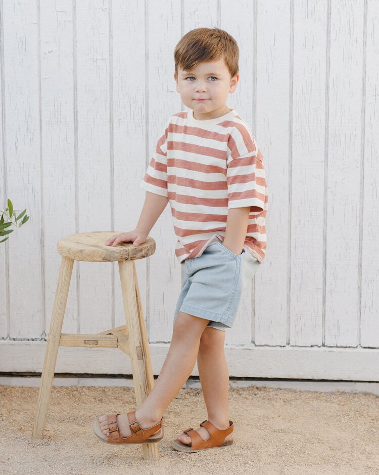 Rylee + Cru Inc. RELAXED TEE || POPPY STRIPE