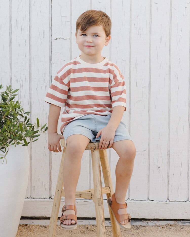 Rylee + Cru Inc. RELAXED TEE || POPPY STRIPE