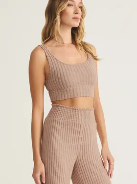 Z Supply Zoe Rib Tank Bra Iced Coffee