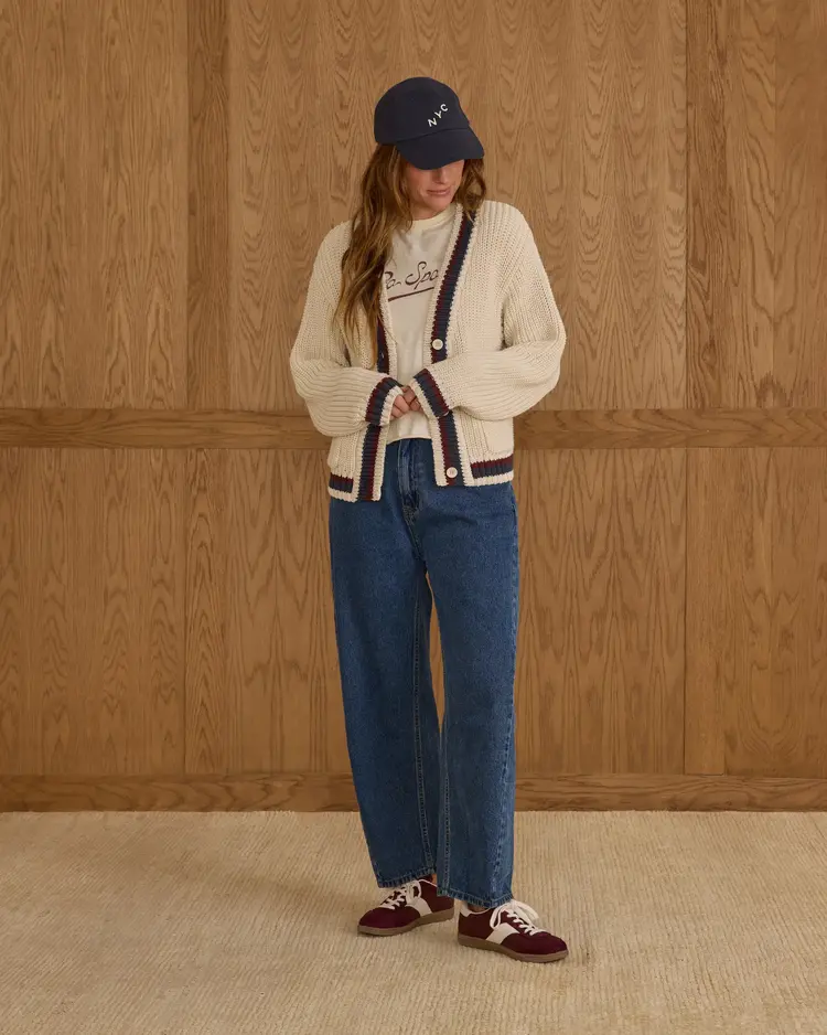 Rylee + Cru Inc. COLLEGIATE CARDIGAN | NATURAL