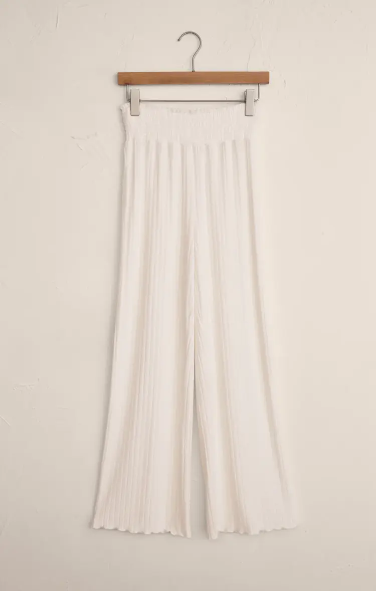 Z Supply Dawn Smocked Rib Pant Vanilla Ice