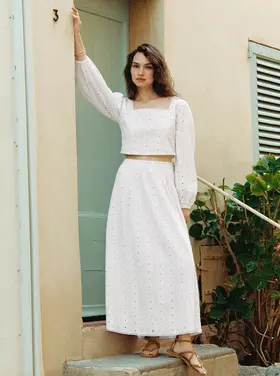 Z Supply Bria Eyelet Skirt White