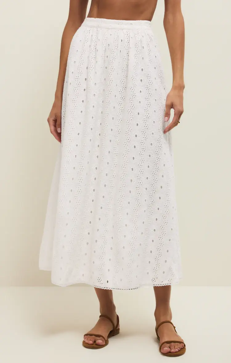 Z Supply Bria Eyelet Skirt White