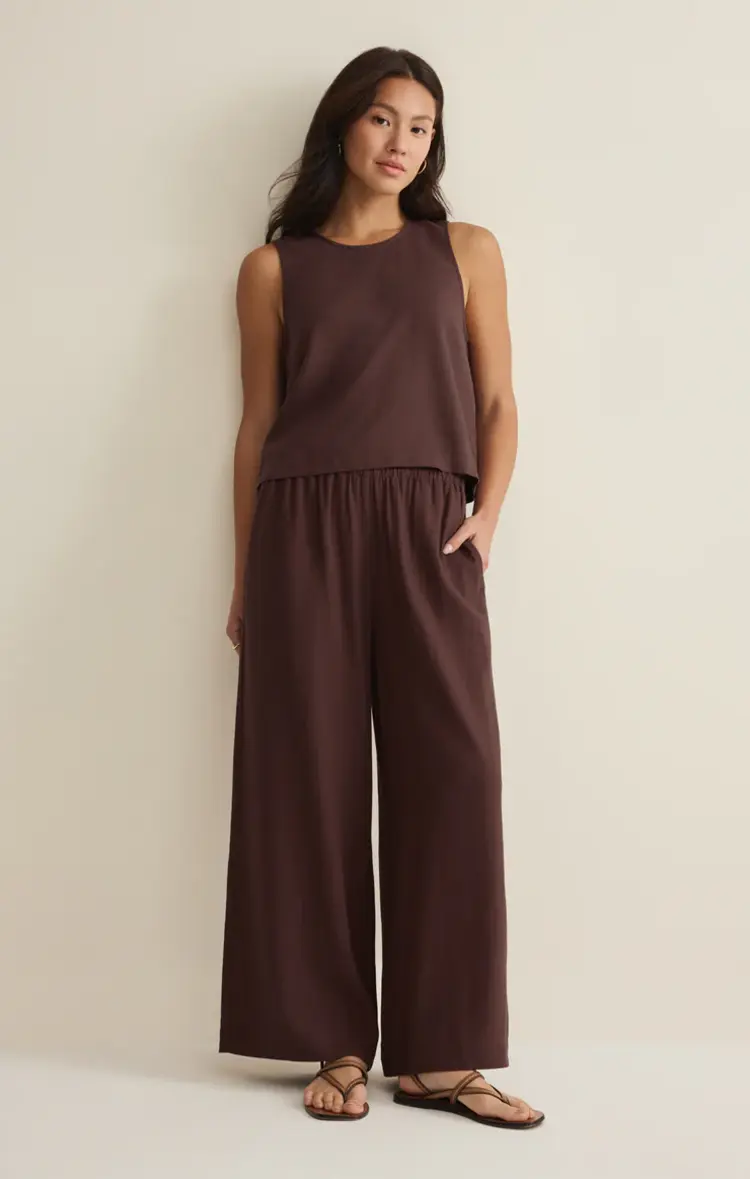 Z Supply Scout Linen Pant Chocolate Cherry