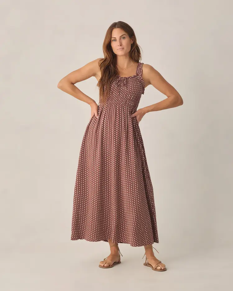 Rylee + Cru LLC JANE DRESS | CHOCOLATE POLKA DOT