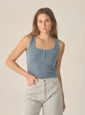 Rylee + Cru LLC RIBBED TANK | HEATHERED MARINE