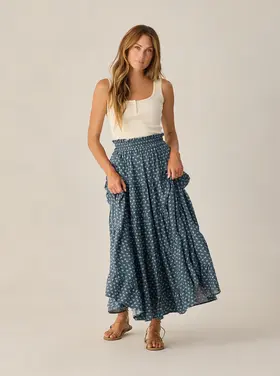 Rylee + Cru LLC RUFFLE TIERED MAXI SKIRT | DITSY
