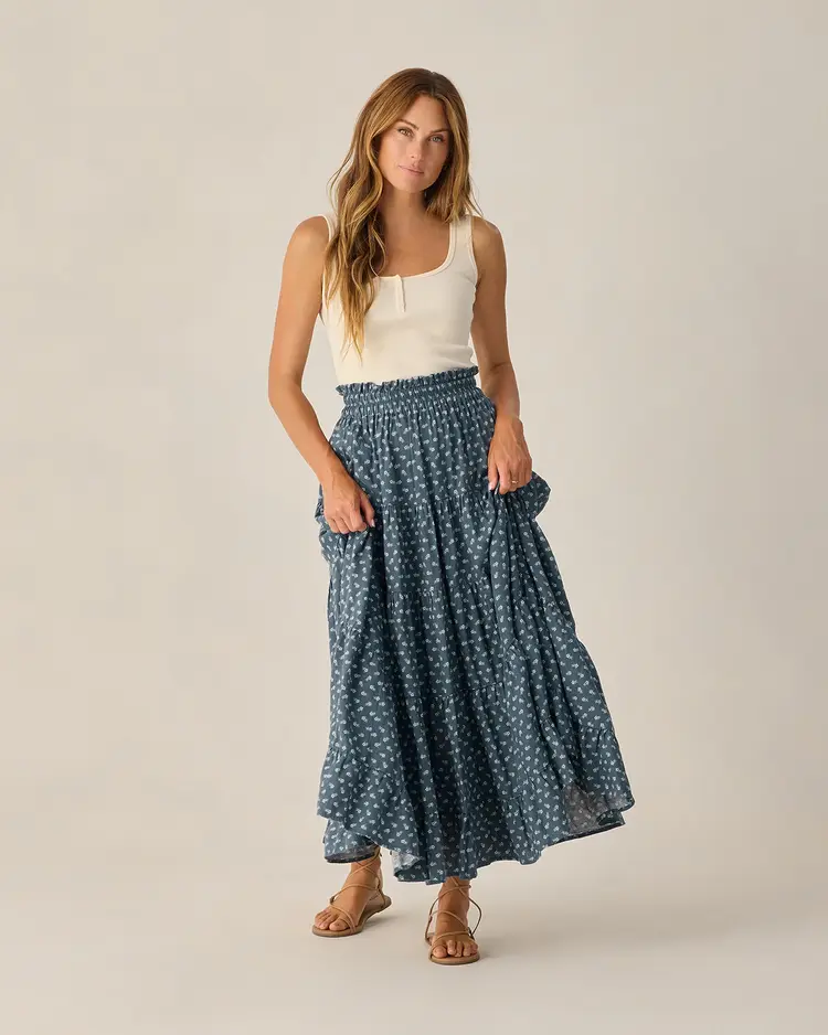 Rylee + Cru LLC RUFFLE TIERED MAXI SKIRT | DITSY