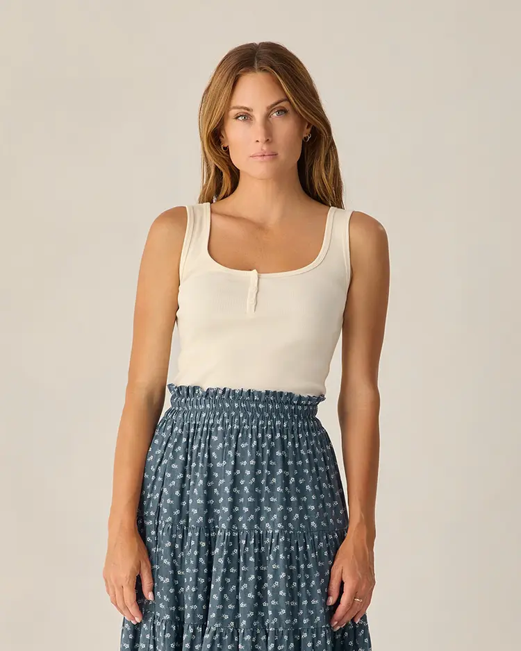 Rylee + Cru LLC RIBBED TANK | NATURAL