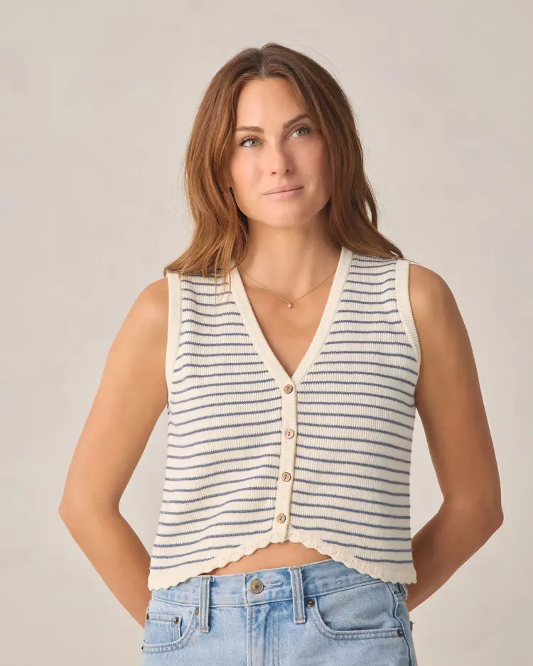Rylee + Cru LLC KNIT VEST | MARINE STRIPE
