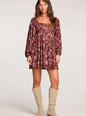 Saltwater Luxe Althea Mini Dress Aubergine