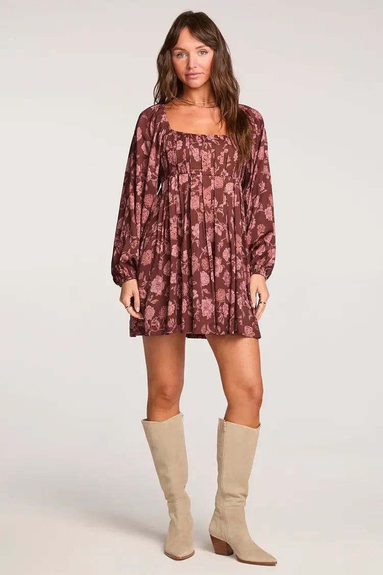 Saltwater Luxe Althea Mini Dress Aubergine