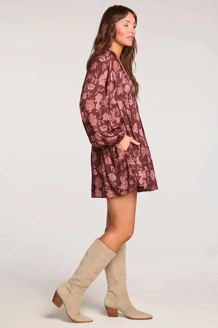 Saltwater Luxe Althea Mini Dress Aubergine