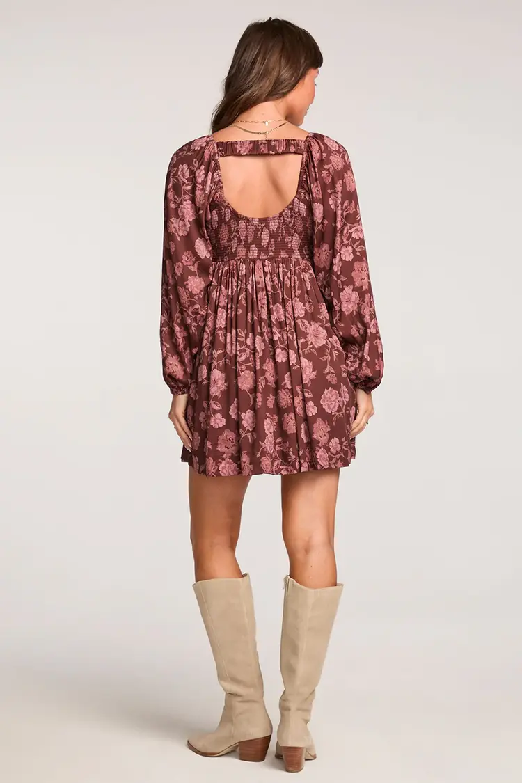 Saltwater Luxe Althea Mini Dress Aubergine