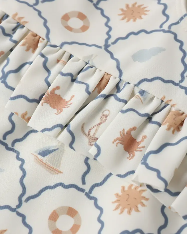 Rylee + Cru LLC SKIRTED ONE-PIECE || NAUTICAL