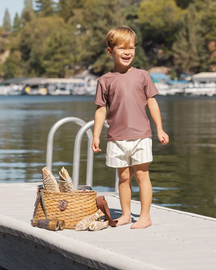 Rylee + Cru LLC SWIM TRUNK || WAVE STRIPE