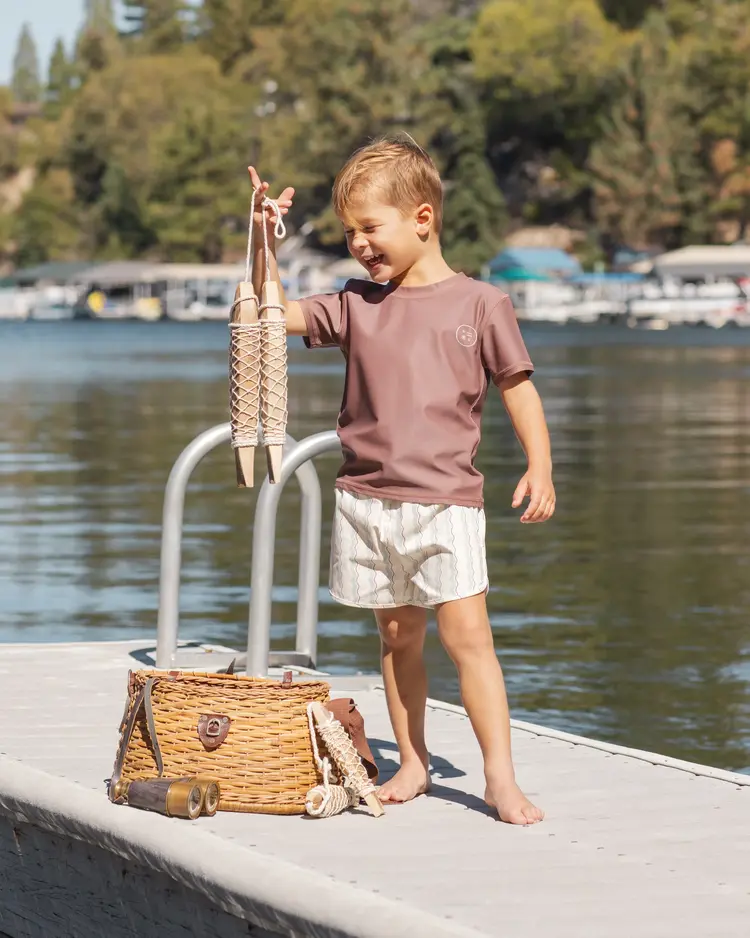 Rylee + Cru LLC SWIM TRUNK || WAVE STRIPE