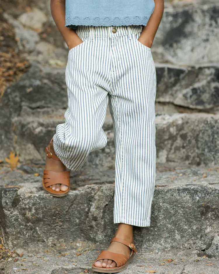 Rylee + Cru LLC BARREL PANT || RAILROAD STRIPE