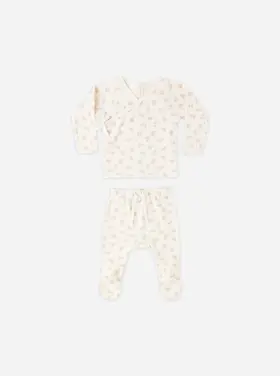 Rylee + Cru LLC WRAP TOP + FOOTED PANT SET || FLOWER FIELD