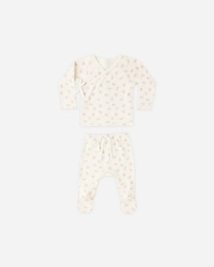 Rylee + Cru LLC WRAP TOP + FOOTED PANT SET || FLOWER FIELD