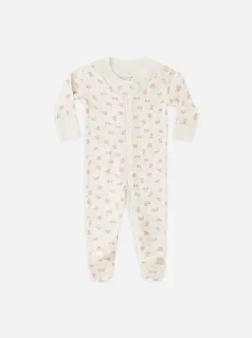 Rylee + Cru LLC ZIP LONG SLEEVE SLEEPER FOOTIE || FLOWER FIELD