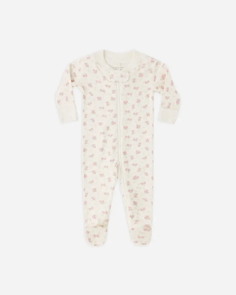 Rylee + Cru LLC ZIP LONG SLEEVE SLEEPER FOOTIE || FLOWER FIELD