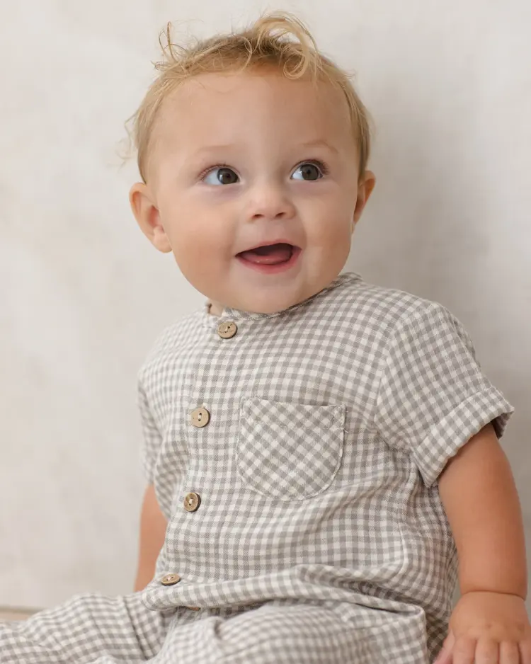 Rylee + Cru LLC CHARLIE JUMPSUIT || SAGE GINGHAM