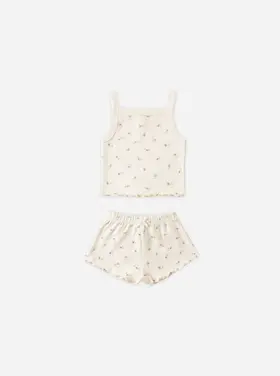 Rylee + Cru LLC POINTELLE TANK + SHORTIE SET || PETIT FLEUR