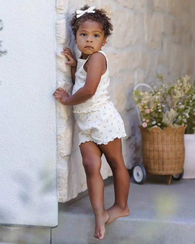Rylee + Cru LLC POINTELLE TANK + SHORTIE SET || PETIT FLEUR