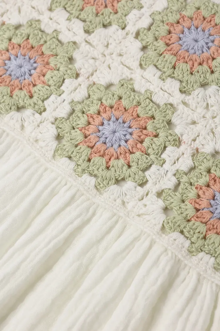 Rylee + Cru LLC CROCHET SUNDRESS || CITRON DAISY CHECK