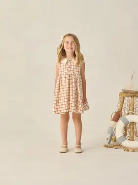 Rylee + Cru LLC COLLARED BABYDOLL DRESS || CHERRY CHECK