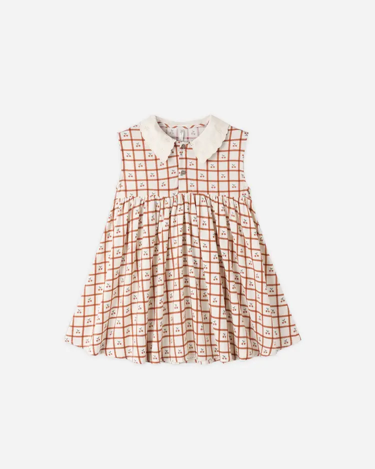 Rylee + Cru LLC COLLARED BABYDOLL DRESS || CHERRY CHECK
