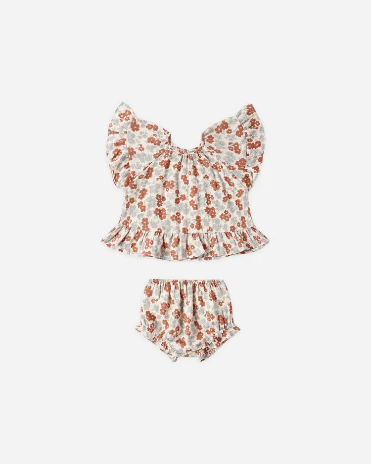Rylee + Cru LLC BUTTERFLY TOP & BLOOMER SET || AMERICANA FLORAL