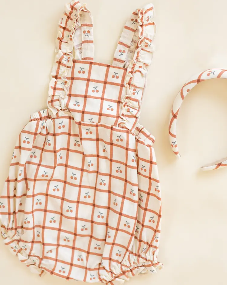 Rylee + Cru LLC CHIARA ROMPER || CHERRY CHECK