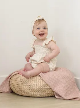 Rylee + Cru LLC SMOCKED RUFFLE SLEEVE ROMPER || DITSY