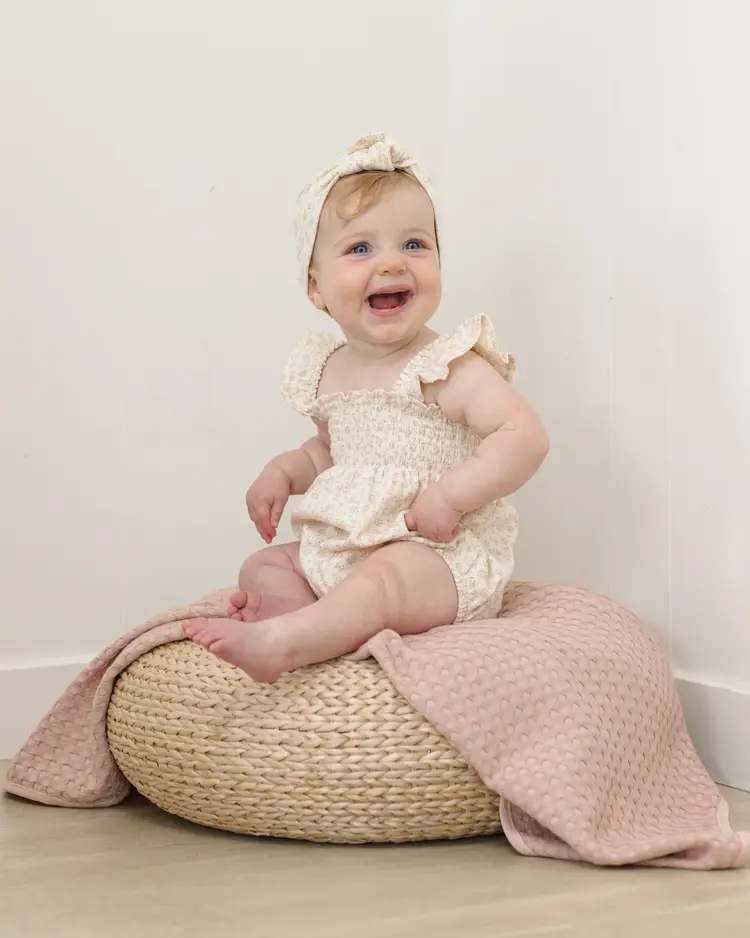 Rylee + Cru LLC SMOCKED RUFFLE SLEEVE ROMPER || DITSY