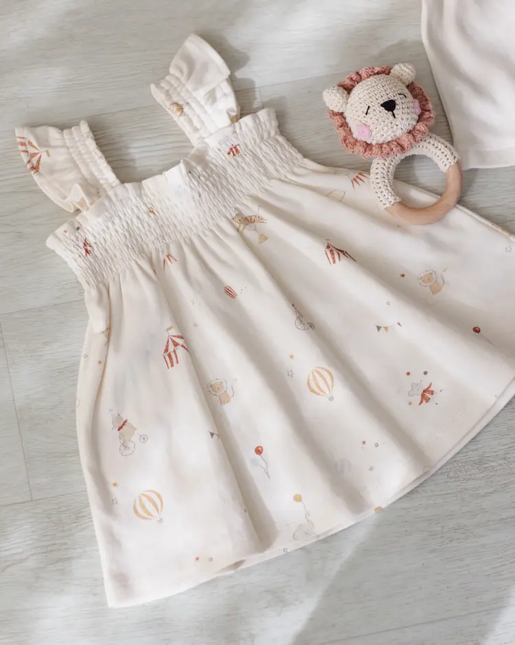 Rylee + Cru LLC SMOCKED JERSEY DRESS || CARNIVAL