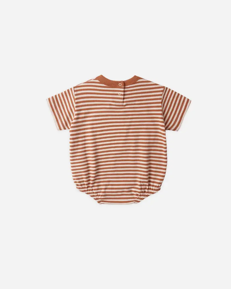 Rylee + Cru LLC RELAXED BUBBLE ROMPER || POPPY STRIPE