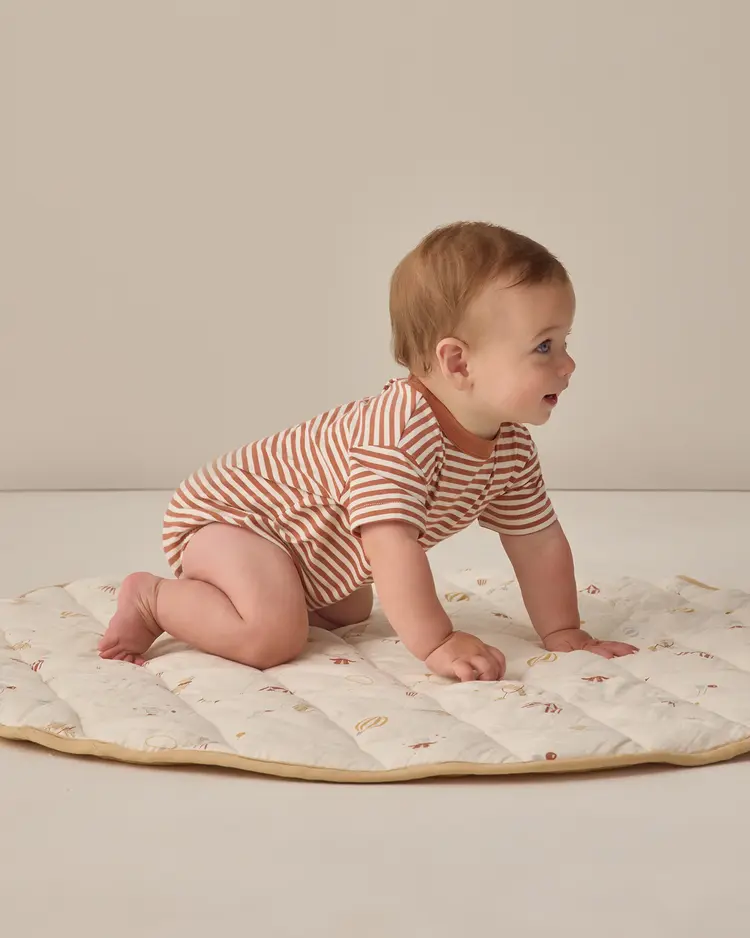 Rylee + Cru LLC RELAXED BUBBLE ROMPER || POPPY STRIPE