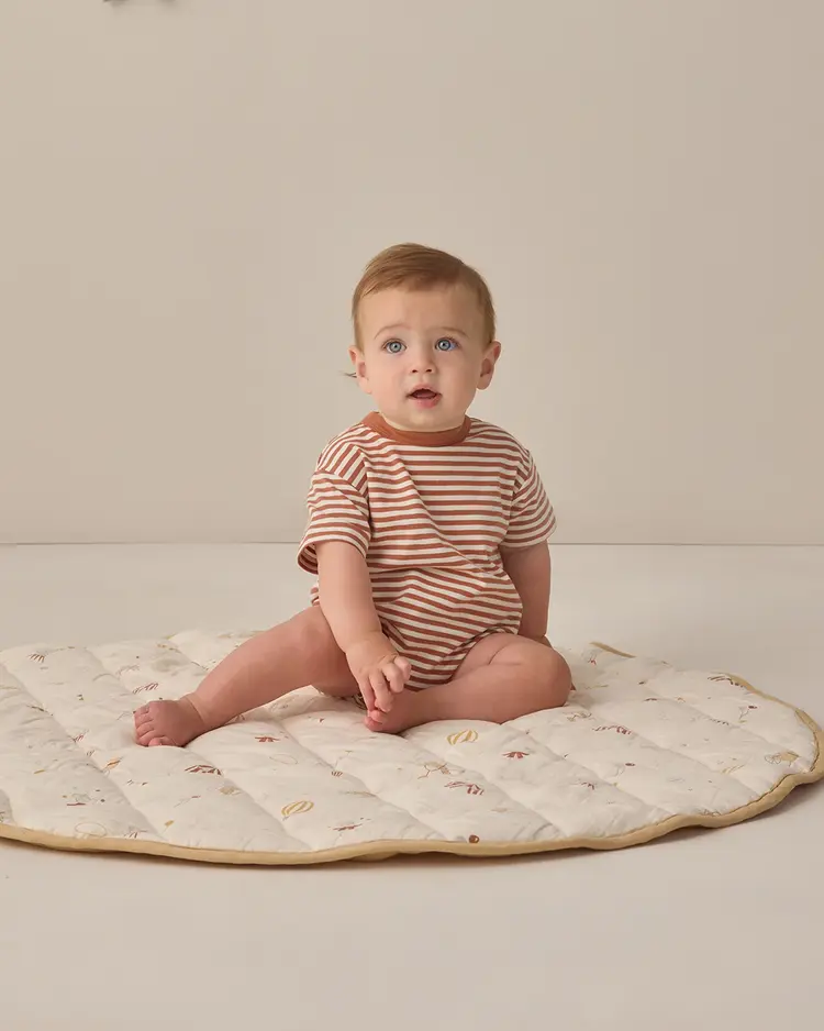 Rylee + Cru LLC RELAXED BUBBLE ROMPER || POPPY STRIPE