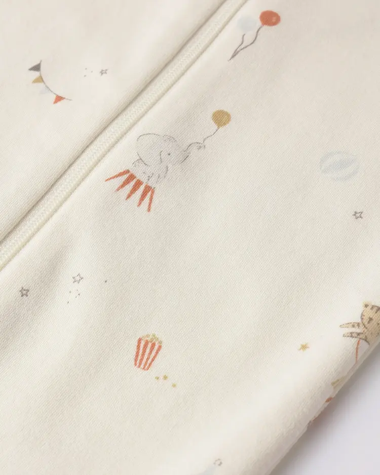 Rylee + Cru LLC ZIP LONGSLEEVE SLEEPER FOOTIE || CARNIVAL